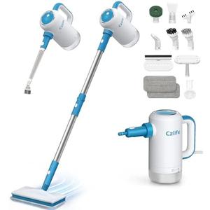 Czlife Z7 Steam Mop for Floor Cleaning, 13-in-1 Handheld Steam Cleaner for Home Tile Grout Hardwood Laminate Furniture Couch Clothes Carpet, Multi-Purpose Floor Steamer Machine, Corded (Blue)