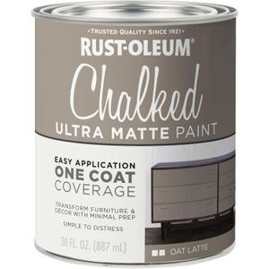 Rust-Oleum Oat Latte Chalked All-in-One Ultra Matte Paint | One Coat Coverage | No Primer, Sanding, Or Topcoat Needed | Easy Clean Up | Made in USA | 30 OZ (30 Ounce (Pack of 1))