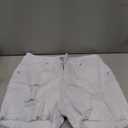 THUNDER STAR Women Mid Rise Ripped Stretchy Jeans Shorts Frayed Raw Hem Casual Denim Shorts White1# XS