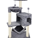 Cat Tree with Cat Condo and Big Hammock, Grey