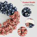 24 Inch Summer Wreath Patriotic for Front Door, 4th July Independence Day Wreath America Patriotic Flag Burlap Farmhouse Decor, Memorial Day Americana Wreaths for Front Door Window Christmas Decor