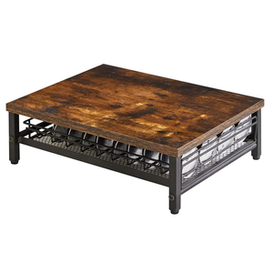 IBUYKE Coffee Pod Drawer Holder,40 Capsule Pods, Compatible for Nespresso Vertuo Pods, Wooden Top and Mesh Shelves, Home Kitchen Counter Coffee Bar Organizer, Rustic Brown, TCJ101H