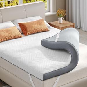EnHomee Memory Foam Mattress Topper,3 Inch King Mattress Topper Pressure Relief with Cooling Gel and Removable & Washable Embossed Cover, CertiPUR-US & Oeko-TEX Certified, White, King