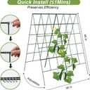 Amoskey Cucumber Trellis, Garden Trellis for Climbing Plants Outdoor, Foldable A-Frame Trellis, Cucumber Trellis for Raised Bed for Cucumbers, Peas, or Tomatoes (Green, Bold Large Grid 46''H*36'W)
