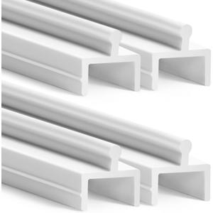 4 Pcs Sliding Screen Door Track Replacement 72 Inch White Vinyl Track Long Easy to Cut Screen Door Hardware for Patio Home Garage Office Parts Repair