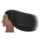 Mannequin Head 100% Human Hair Cosmetology Manikin Doll Training Head with Stand for Hairdresser Practice Braiding Styling Coloring Bleaching Dyeing Cutting Updos Display, Black