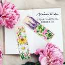 INFUNLY 6PCS DIY Flower Cross Stitch Bookmark Kit for Beginners 8.66"3.15" Stamped Embroidery Bookmark Kit Hand Plant Bookmark Cross Stitch Kits with Instruction for Book Lovers Reader Writers