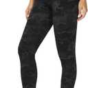 THE GYM PEOPLE Womens' V Cross Waist Yoga Leggings with High Waisted Tummy Control (Medium, Black Camo)