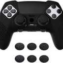 PlayVital 3D Studded Edition Anti-Slip Silicone Cover Case for ps5 Edge Controller, Soft Rubber Protector Skin for ps5 Edge Wireless Controller with 6 Thumb Grip Caps - Black