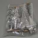 AerWo 8Pcs Mini Christmas Trees Flocked Bottle Brush Christmas Trees 4''-10'' with Wooden Bases, Small Xmas Tree for Tabletop Xmas Decor Village Crafts Winter Holiday Table Decorations