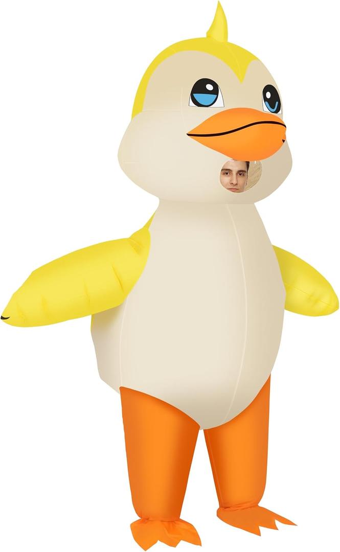 NISUNS Duck Costume Inflatable Costume for Adult & Kids Funny Halloween Costumes Blow up Cosplay