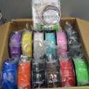 1.75Mm 3D Printer Normal Pla Filament 12 Bundle, Most Popular Colors, 500G Per Spool, 12 Spools Pack, Total 6Kgs Material With One Bottle Of 3D Printer Stick Tool Mika3D (12 Spools - White, Black, Grey, Brown, Sapphire Blue, Red, Lime Green, Yellow, Orange, Pink, Purple, Cyan)