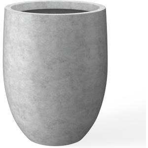 Kante 21.7" H Natural Concrete Tall Planter, Large Outdoor Indoor Decorative Pot with Drainage Hole and Rubber Plug, Modern Round Taper Style for Home and Patio
