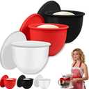 Silicone Bowl Liners for Kitchen Aid, Mixing Bowl Insert with Lids for Kitchenaid Mixer 4.5 & 5 Qt Tilt-Head Mixers, for Baking Cooking, No More Replacement Mixer Bowls Needed (3pcs)