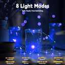 6 Pack Fairy Lights Battery Operated with Remote, 8 Modes & 4 Timers, 7ft 20 LED Mini String Twinkle Lights, Blue Waterproof Firefly Lights for Mason Jars Wedding Party Table Decor(Blue)