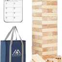 Megwoz Giant Tumble Tower Games for Kids and Adults 57 Blocks New Zealand Pine Wooden Blocks Stacking to Over 4.2FT Family Game for Indoors Outdoors Yard Games for Family