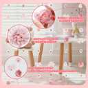 6 PCS Artificial Rose Flowers Hanging Decorations, Dangling Fake Rose with Hooks Spring Party Decorations for Wedding Party Background Birthday Anniversary Arch Decor (Pink)