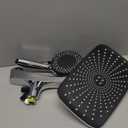BOZYBO Rain Shower Head with Handheld: High Pressure Shower Heads with Handheld Spray Combo, 12" Rainfall Shower Head and 9 Sprays Hand Showerheads with Magnetic Docking and Power Jets, Chrome