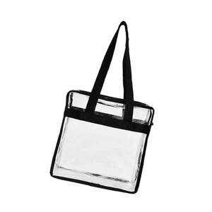 Clear Tote Bag Shoulder Bag, PVC Toiletry Bag Travel Handbag Tote Bag, Metal Zipper Large Capacity Tote Bag