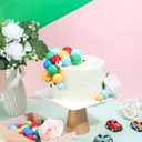 108 Pcs Balls Cake Topper DIY Cupcake Insert Foam Balloons for Cake Baking Wedding Anniversary Birthday Decoration(Green,Blue,Yellow,Red,Cow Color,Multi Sizes)