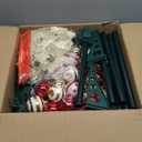 6Ft Prelit Pop Up Pencil Christmas Tree Decorations, Collapsible Artificial Christmas Tree with Lights, Foldable Pre Decorated with Ribbon Ornaments, Indoor Home Holiday Party Christmas Decorations (Red and White Polka Dot Ribbon)