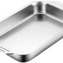"14 Inch Stainless Steel Lasagna Pan Nonstick with Handles Rectangular Baking Dish Easy to Clean Dishwasher Safe Durable High Temp Low Temp Perfect for Baking Lasagna Pasta and More "