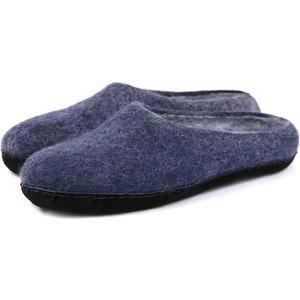 Nootkas Women's Felted Merino Wool 'Astoria' Mule House Slipper (5.5-6, Indigo/Black)