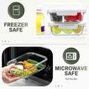KOMUEE 10 Packs 30 oz Glass Meal Prep Containers,Glass Food Storage Containers with Lids,Airtight Lunch Bento Boxes,Microwave, Oven, Freezer and Dishwasher,White