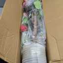 Artificial Camellia Tree 2 Pack, Artificial Plants Outdoor Faux Floral Plant in Cement Pot Fake Red Silk Camellia Tree Plants for Home House Living Room Office Decor (Red (2 Pack))