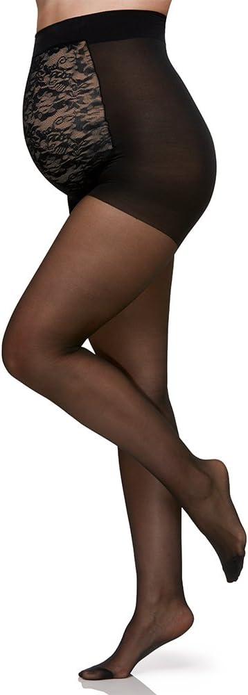 Berkshire Women's Plus-Size Maternity Light Support Pantyhose 5700 (D, Black)