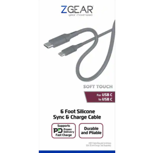 6 Foot Silicone Rubber Sync & Charge Cable