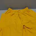 TARSE Womens Linen Wide Leg Pants Casual Loose Drawstring Low Waist Beach Palazzo Harem Pants with Pockets(Yellow, L)
