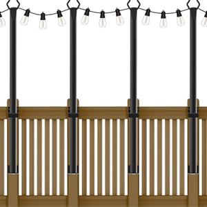 4 Pack String Light Poles,5Ft Metal Poles for Outdoor String Lights,Outdoor Light Poles with Post,Poles/Stand for Outside,Patio,Deck,Backyard,Garden Wedding,Party