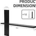 2 Pack Free Hanging T Shelf Bracket, Solid Heavy Duty Steel T Shelf Bracket with Screws, Floating Shelf Brackets, Granite Countertop Support Brackets,Powder Coated, DIY Projects (20 Inch)