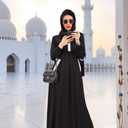 DAZCOS Women Muslim Abayas Dress with Hijabs Long Sleeve Modest Dubai Outfits Arabian Robe Prayer Clothes