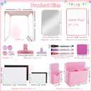 20 PCS Locker Accessories with 2 Locker Shelf, Pink Locker Decoration for Girls, Back to School Essentials Magnetic Locker Organizer, Mirror, Whiteboard, Pen Holder, Magnetic Picture Frame and Magnets, Small