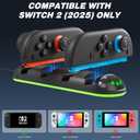 Portable Charging Dock Station for Nintendo Switch 2 Joycon Controller, FANPL Mini Fast Charger Stand for 4 Joy con 2 with Charging Indicator and Type C Charging Cable