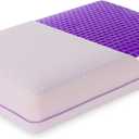 Cooling Memory Foam Pillow with Two-Sided Reversible Cover, Neck Support for Back, Stomach, and Side Sleepers, Washable Removable Cover, All-Season Comfort, Purple (Purple(1 Pack))