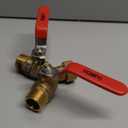 HQMPC Garden Hose Y Valve Hose Splitter Brass Hose Splitter With Stainless Steel Long Handle Brass Y Valve Water Garden Hose Adapter 2 Way Y Valve 3/4" GHT Thread (Big Splitter 1Pc)
