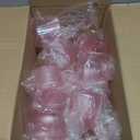 30 Pack Pink Plastic Ribbed Wine Glasses, 12 OZ Origami Stemless Disposable Wine Champagne Whiskey Glasses Unbreakable Clear Plastic Cocktail Glasses, Wine Cups for Party Wedding & Mother's Day