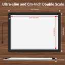 KOBAIBAN A4 LED Super Bright Light Box with Foldable Stand, Ultra-Thin Light Board for Diamond Painting, USB-C Power Light Table for Tracing, Light Pad for Sketching, Drawing, Weeding Vinyl (Black)