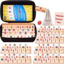 Doreimi Upgraded Rummy Cube Game Set 6 Plays with 6 Wooden Holders and 162 Rummy Tiles, Travel and Family Board Game for Adults and Kids Age 8+,Birthday Gifts for Women Men Dad Mom