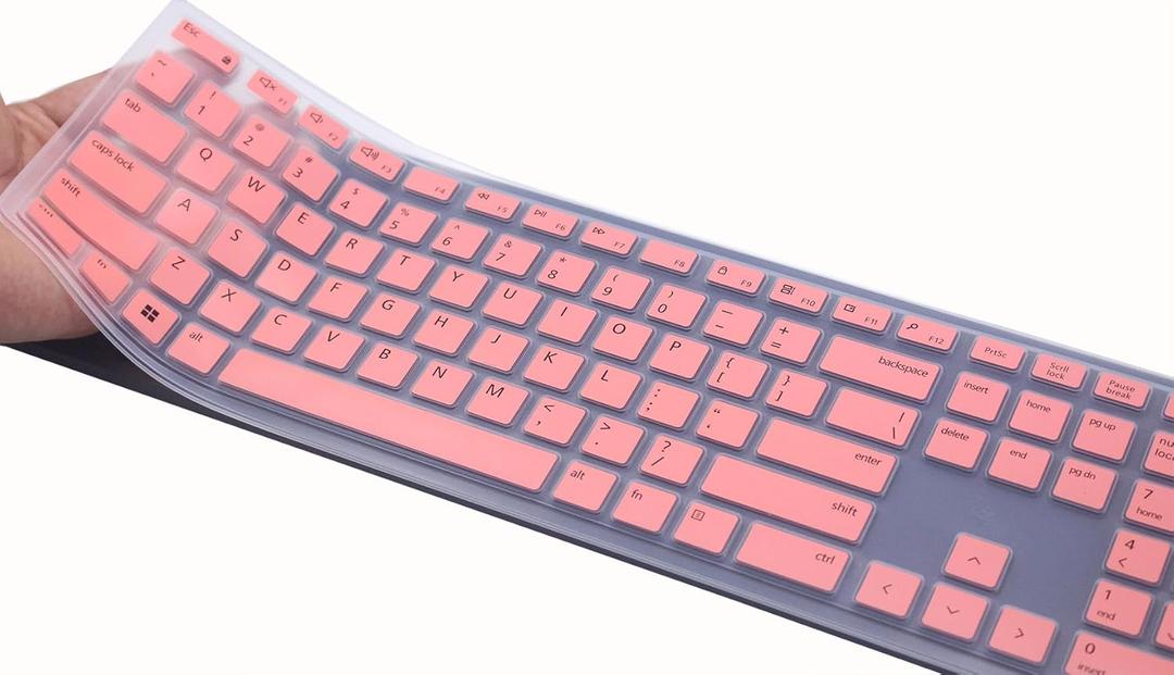 Silicone Keyboard Skin Cover Compatible for Dell Wireless Bluetooth Keyboard KM7321W, Dell Pro Keyboard KB500 & KM5221W (Pink)