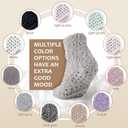 Fuzzy Grip Socks for Women Men,Thick Warm Slipper Cozy Fluffy Non Slip Ankle Hospital socks With Grips. (Light -Pink/Grey/Green/Purple)