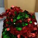 Whooshy Joy Pop Up Christmas Tree, 5FT Curved Christmas Tree, Collapsible Tinsel Tree, Green Xmas Decor Tree for Home, Apartment Porch Indoor Outdoor, Office Decoration (Green + Red)