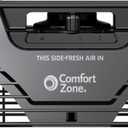 Comfort Zone Window Fan for Bedroom, 9 inch 3 Speed Dual Fans with Auto-Locking Expanders, Window Exhaust Fan, Removeable Bug Screen, Black