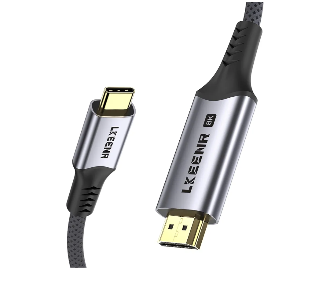 USB C to HDMI 2.1 Cable 5Ft (8K@60Hz,4K@144Hz,2K@240Hz) [Thunderbolt 3/4/5 Compatible] Supports HDCP 2.3 & HDR10, High Speed 48Gbps for XPS, Galaxy S22, Gaming Monitor