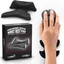 Ergonomic Wrist Rest for Mouse - Desk Mouse Pad Wrist Support, Smooth-Glide, Comfortable Curved Design for Gaming, Office, or Home Use - Black