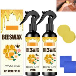 2PCS Beeswax Spray,Natural Beeswax Spray Furniture Polish,Wood Floor Polish,Wood Cleaner,The Original Furniture Polish for Wooden Floor,Tables,Cabinets