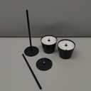 Cordless Table Lamp Rechargeable Black - KK 2 Pack 5000mAH Battery Operated Lamp for Counter, 3 Color Stepless Dimming Waterproof LED Wireless Lamp for Dining Kitchen, Outdoor Patio, Touch Control (2 Pack 14in - Circle Shade)